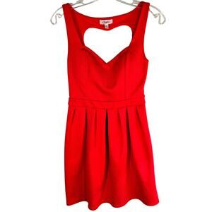 Candie's Women's Dress Small S Orange Short Heart Sleeveless Misses Size 4 6